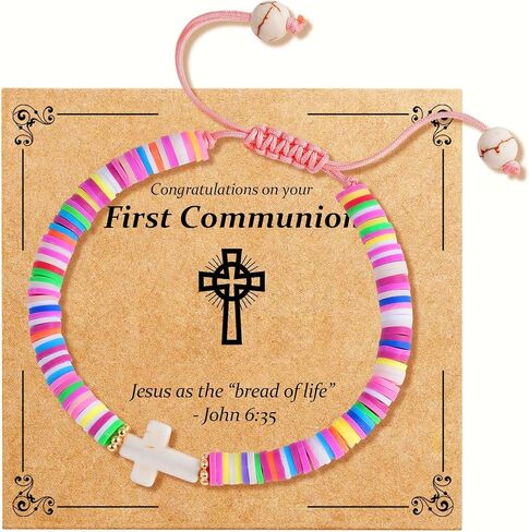 First Communion Gifts for Girls - Cross Bracelet for Girls First Holy Communion, Baptism, Confirmation Gifts for Teen Girls Granddaughter Daughter Niece in Kuwait