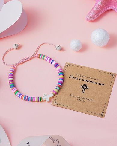 First Communion Gifts for Girls - Cross Bracelet for Girls First Holy Communion, Baptism, Confirmation Gifts for Teen Girls Granddaughter Daughter Niece in Kuwait