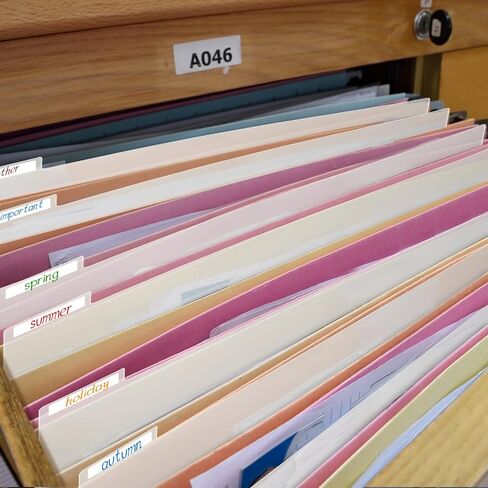 فواصل سجل القصاصات مقاس 30.48 × 30.48 سم، فواصل تخزين ورق القصاصات، فواصل الصفحات مع ملصقات لصندوق التخزين وحامل الملفات (12 قطعة) in Kuwait