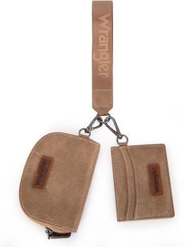 Montana West Wrangler KeyChain Wallet Wristlet Wallets for Women Dual Pouch Wristlet Rfid Blocking Credit Card Holder Wallet in Kuwait