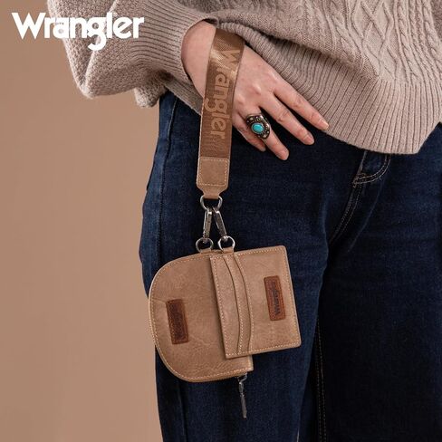 Montana West Wrangler KeyChain Wallet Wristlet Wallets for Women Dual Pouch Wristlet Rfid Blocking Credit Card Holder Wallet in Kuwait