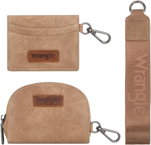 Montana West Wrangler KeyChain Wallet Wristlet Wallets for Women Dual Pouch Wristlet Rfid Blocking Credit Card Holder Wallet in Kuwait