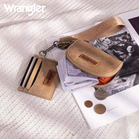Montana West Wrangler KeyChain Wallet Wristlet Wallets for Women Dual Pouch Wristlet Rfid Blocking Credit Card Holder Wallet in Kuwait