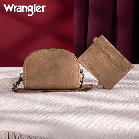 Montana West Wrangler KeyChain Wallet Wristlet Wallets for Women Dual Pouch Wristlet Rfid Blocking Credit Card Holder Wallet in Kuwait