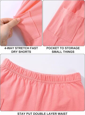 Girls Summer Outfits Graphic Letter Print T Shirt Short Sleeve Top & Biker Shorts with Side Pocket 2Pcs Clothing Sets in Kuwait