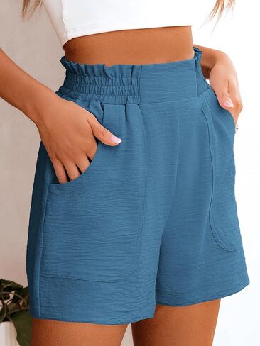 ANRABESS Women Summer Casual Shorts Elastic High Waisted Wide Leg Cute Dressy Beach Shorts 2025 Fashion Vacation Outfits in Kuwait