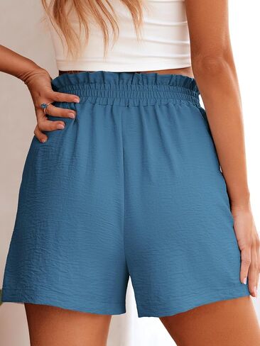 ANRABESS Women Summer Casual Shorts Elastic High Waisted Wide Leg Cute Dressy Beach Shorts 2025 Fashion Vacation Outfits in Kuwait