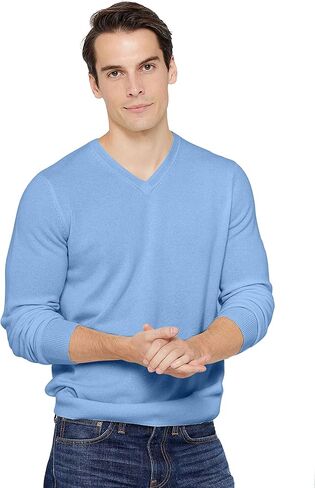 State Cashmere Men's Essential V-Neck Sweater 100% Pure Cashmere Classic Long Sleeve Pullover in Kuwait