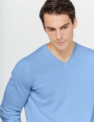 State Cashmere Men's Essential V-Neck Sweater 100% Pure Cashmere Classic Long Sleeve Pullover in Kuwait