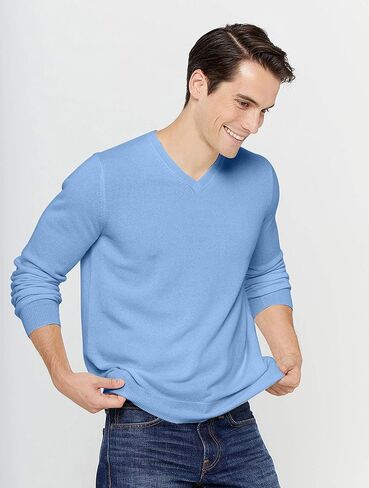 State Cashmere Men's Essential V-Neck Sweater 100% Pure Cashmere Classic Long Sleeve Pullover in Kuwait