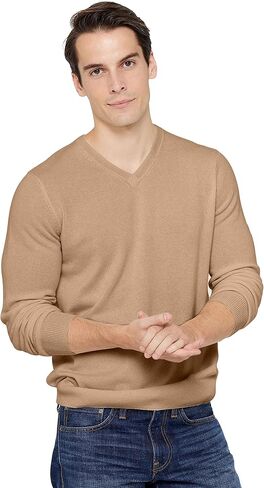 سترة V-Neck الأساسية للرجال من Cashmere للرجال 100 ٪ Cashmere Classic Classic Long Sleeve Pullover in Kuwait