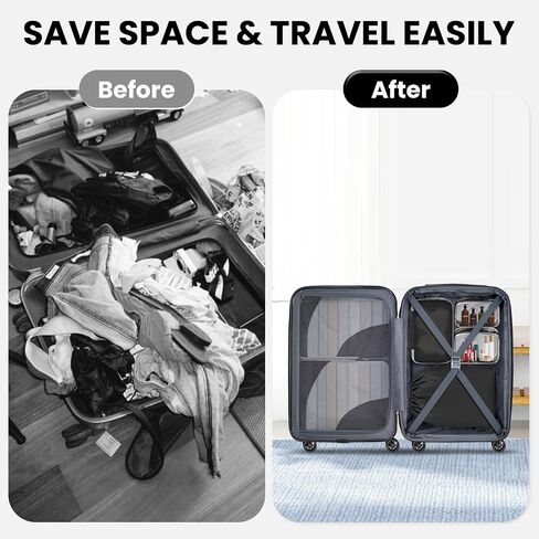 10 Set Compression Packing Cubes, Lightweight Travel Essentials, Stretchable Expandable Storage Bags, Compression Bags for Travel Accessories Luggage Storage Set (10 Pcs, Black) in Saudi Arabia