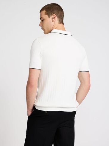 EXPRESS Men’s Sweater Polo – Modern Prep Short Sleeve Cotton Knit with Tipped Collar, Casual Workwear in Kuwait