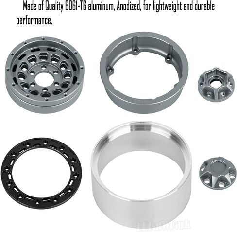 الألومنيوم 1.9 حافات عجلة Beadlock مع إزاحة قابلة للتعديل لـ 1/10 RC Crawler Car SCX10 SCX10 II 90046 SCX10 III AXI03007 TRX4/6 GEN7/8 D90 VS4-10 in Kuwait