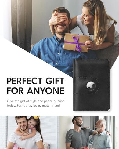 ALLIVE Passport Holder for Travel, Genuine Leather Passport Holder with Airtag Women Men,Travel Must Haves Airport Essentials, Passport Cover Travel Gifts Black in Saudi Arabia