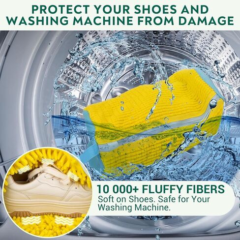 Shoe Washing Machine Bag - Set of 2 Shoe Washing Bags, 360° Deep Clean Shoes Laundry Bag, Reusable Shoe Bag for Washing Machine, Sneaker washing machine bags, Yellow in Kuwait