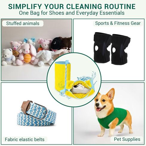 Shoe Washing Machine Bag - Set of 2 Shoe Washing Bags, 360° Deep Clean Shoes Laundry Bag, Reusable Shoe Bag for Washing Machine, Sneaker washing machine bags, Yellow in Kuwait