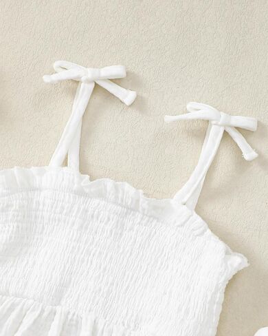 Toddler Baby Girl Clothes Smocked Camisole Ruffle Sleeveless Top Linen Pants Summer Girls Outfits Kids Clothing Set in Kuwait