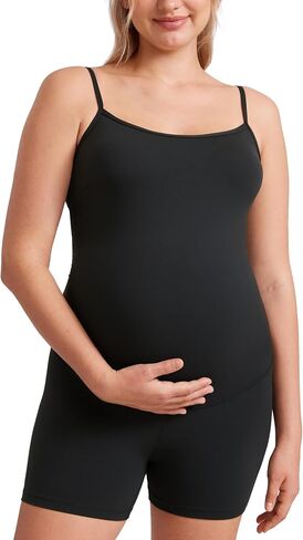 CRZ YOGA Butterluxe Maternity Workout Romper for Women Casual Spaghetti Strap Shorts Jumpsuit Pregnancy Tank Top Bodysuit in Saudi Arabia