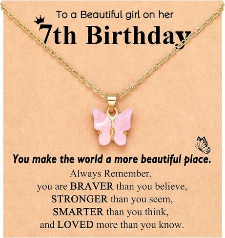 UNGENT THEM Happy 6th 7th 8th 9th 10th 11th 12th Birthday Gifts, You Make The World A More Beautiful Place Butterfly Necklace Bday Presents in Saudi Arabia