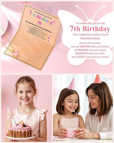 UNGENT THEM Happy 6th 7th 8th 9th 10th 11th 12th Birthday Gifts, You Make The World A More Beautiful Place Butterfly Necklace Bday Presents in Saudi Arabia