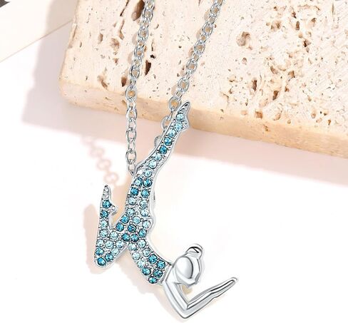 Gymnastics Necklaces for Teen Girls,Gymnastics Gifts for Girls,Cute Sport Ballerina Pendant Necklace Jewelry Birthday Christmas Gifts in Saudi Arabia