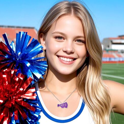 Cheer Necklaces for Teen Girls,Cheer Gifts for Girls,Cute Cheerleading Pendant Necklace Jewelry Birthday Christmas Gifts in Kuwait