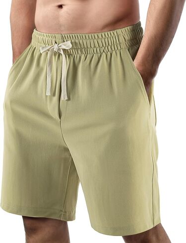 Men's Casual Shorts Elastic Waist Drawstring Lightweight Outdoor Summer Beach Shorts with Pockets Hiking Shorts in Saudi Arabia