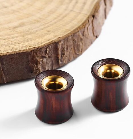 Ear Gauge Expander 00G-7/8 inch, 2PCS Stainless Steel Tunnels for Ears 8mm-22mm Hollow Bicolor Wooden Earrings for Women Body Piercings Jewelry in Saudi Arabia