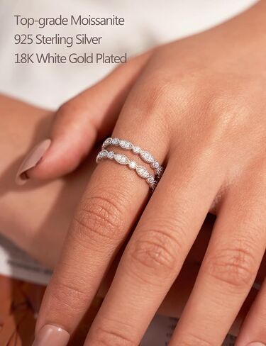 IMOLOVE MOISSANITE BANDENT BANDER RINGS FOR Women Evil Eye Leved 925 Sterling Silver Rings with 18K Gold Plated Beatherity Learable Learming Ringer Size Size 3-11.5 in Kuwait