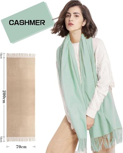 Floralies Cashmere Scarf for Women 80''*27'' Ladies Scarfs Gift Box Pashmina Shawls and Wraps Thick Oversized Scarf Winter in Kuwait