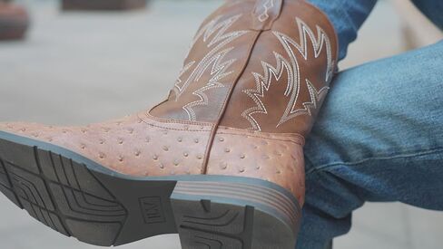 IUV Cowboy Boots For Men Western Ostrich Durable Fashionable Embroidered Pull On Slip Resistant Assorted Colors Boots in Saudi Arabia