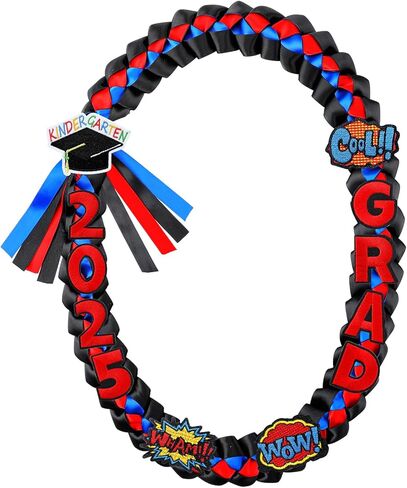 تخرج Hotop Hotop Leis Kids Classergarten Class of 2025 Money Leis 47.2 inch double loved necklace for boys girls arvon ripbon handmade congrats gift in Kuwait