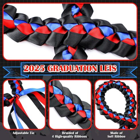 تخرج Hotop Hotop Leis Kids Classergarten Class of 2025 Money Leis 47.2 inch double loved necklace for boys girls arvon ripbon handmade congrats gift in Kuwait