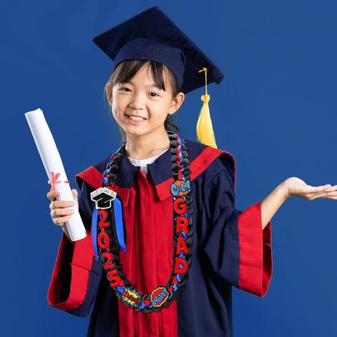 تخرج Hotop Hotop Leis Kids Classergarten Class of 2025 Money Leis 47.2 inch double loved necklace for boys girls arvon ripbon handmade congrats gift in Kuwait