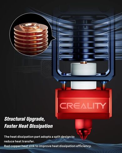 مجموعة ترقية كتلة السخان الرسمية من Creality Sprite Extruder، فوهة نحاسية مطلية بالحرارة من النحاس ثنائي المعدن، درجة حرارة عالية 300 درجة مئوية، مناسبة لـ Ender 3 S1، S1 Pro، CR-10 Smart Pro in Kuwait