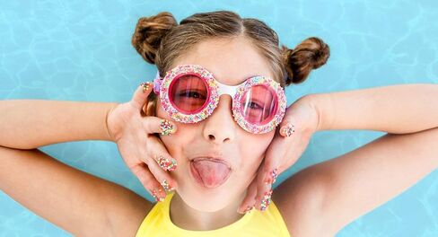 Bling 2O Kids Swimming Goggles - Swim Goggles for Girls - Anti Fog, No Leak, Non Slip, UV Protection with Hard Travel Case - 8+ (Blue Mermaid) in Saudi Arabia