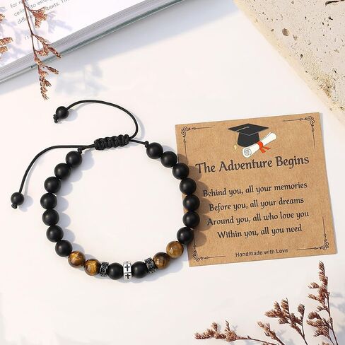 TONY & SANDY First Day of School Bracelet Back to School Gifts for Students Boys Men Son Grandson Nephew Friends, Graduation Gifts for Him in Kuwait