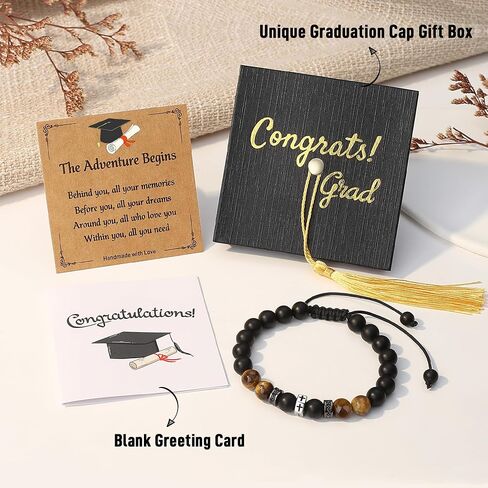 TONY & SANDY First Day of School Bracelet Back to School Gifts for Students Boys Men Son Grandson Nephew Friends, Graduation Gifts for Him in Kuwait