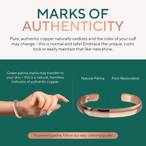 Copper Bracelet for Men & Women — 100% Pure Copper Bracelets — Raw, Solid & Uncoated Authentic Handmade Tibetan Bracelet Cuff Bangles in Kuwait