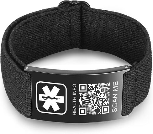 Upgraded Medical Bracelets Men Women with QR Code Medical Alert ID Bracelets - Titanium Steel Wristband Fits Wrists Up 8''-10'' - More Space Custom Emergency Med ID Info in Saudi Arabia