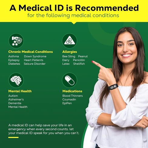 Upgraded Medical Bracelets Men Women with QR Code Medical Alert ID Bracelets - Titanium Steel Wristband Fits Wrists Up 8''-10'' - More Space Custom Emergency Med ID Info in Saudi Arabia