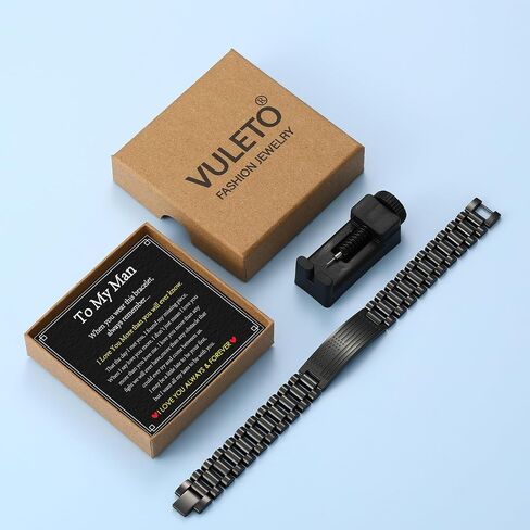 To My Man Boyfriend Husband Dad Son Bracelet Gifts, Stainless Steel American Flag Watch Link Bracelet Fathers Day Valentines Christmas Jewelry Gifts for Men Him in Saudi Arabia