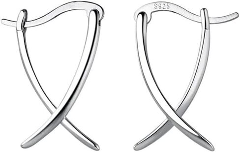 Sluynz 925 Sterling Silver x أقراط للنساء المراهقات البسيطة أقراط Hoop Huggie in Kuwait