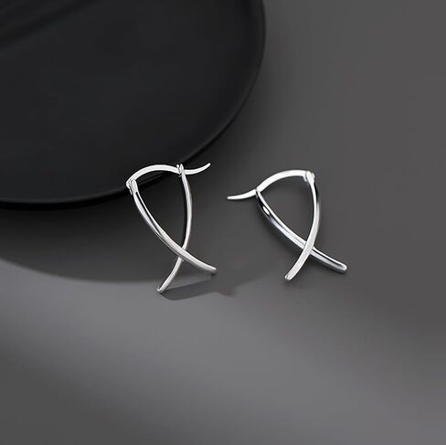 Sluynz 925 Sterling Silver x أقراط للنساء المراهقات البسيطة أقراط Hoop Huggie in Kuwait