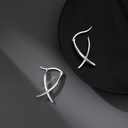 Sluynz 925 Sterling Silver x أقراط للنساء المراهقات البسيطة أقراط Hoop Huggie in Kuwait