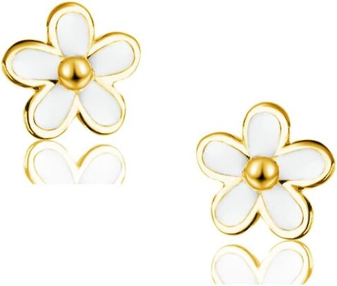 SLUYNZ Solid 925 Sterling Silver Little Daisy Earrings Studs for Women Teens Petite Flowers Studs Earrings in Kuwait