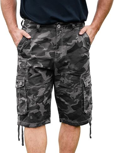 Cargo Shorts for Men Multi Pockets Mens Shorts Below Knee Casual Hiking Summer Shorts in Saudi Arabia
