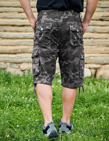 Cargo Shorts for Men Multi Pockets Mens Shorts Below Knee Casual Hiking Summer Shorts in Saudi Arabia