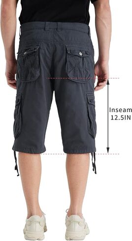 Cargo Shorts for Men Multi Pockets Mens Shorts Below Knee Casual Hiking Summer Shorts in Saudi Arabia